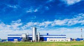 Processing factory with pipes and the tank